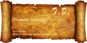 Thomas Dezső névjegykártya