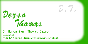 dezso thomas business card